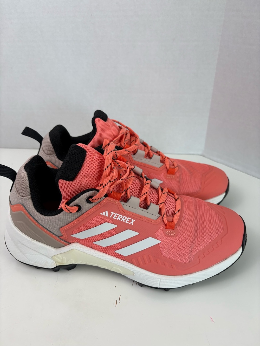 Adidas Terrex Swift R3 Women's Hiking Shoes in the Coral Fusion/Crystal White